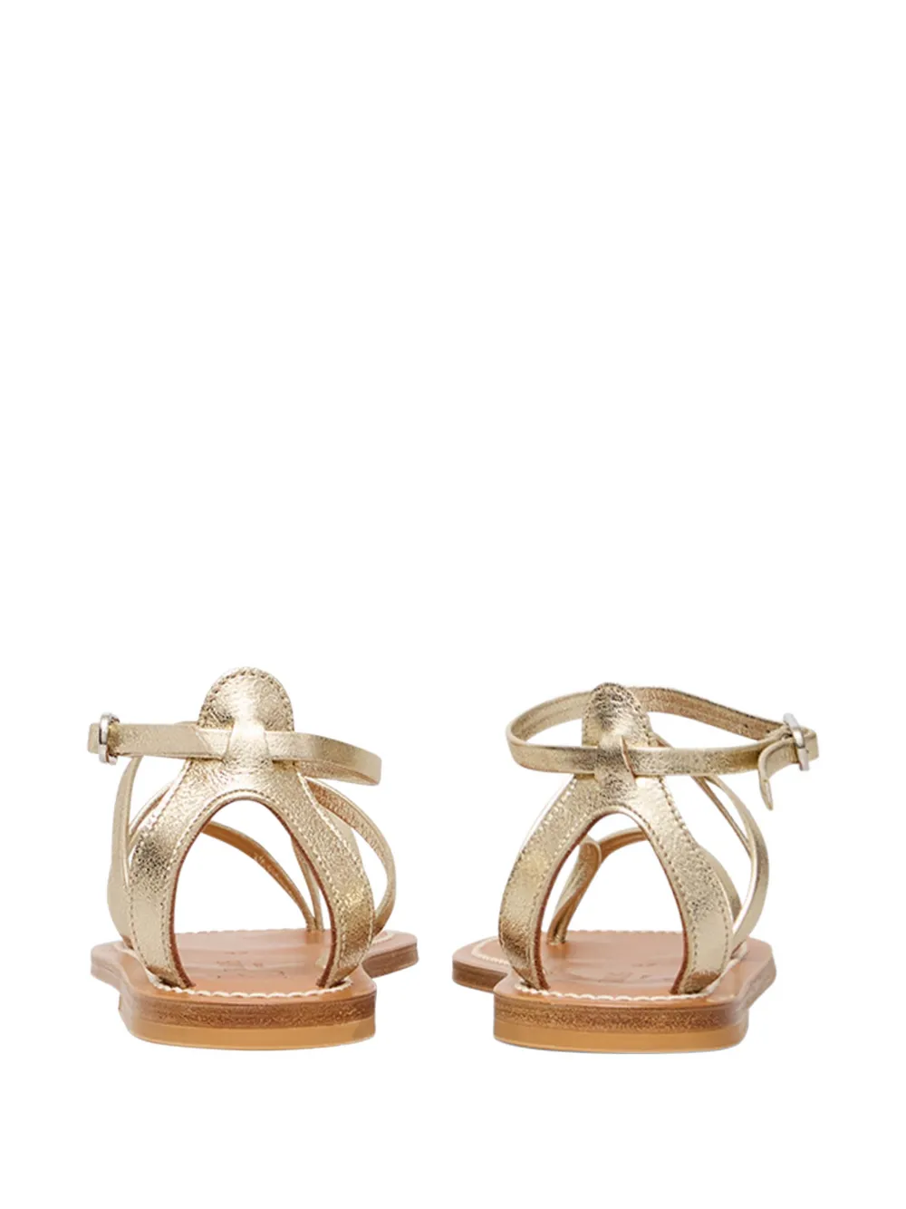 K. Jacques Epicure multi-strap leather flat sandals Goud