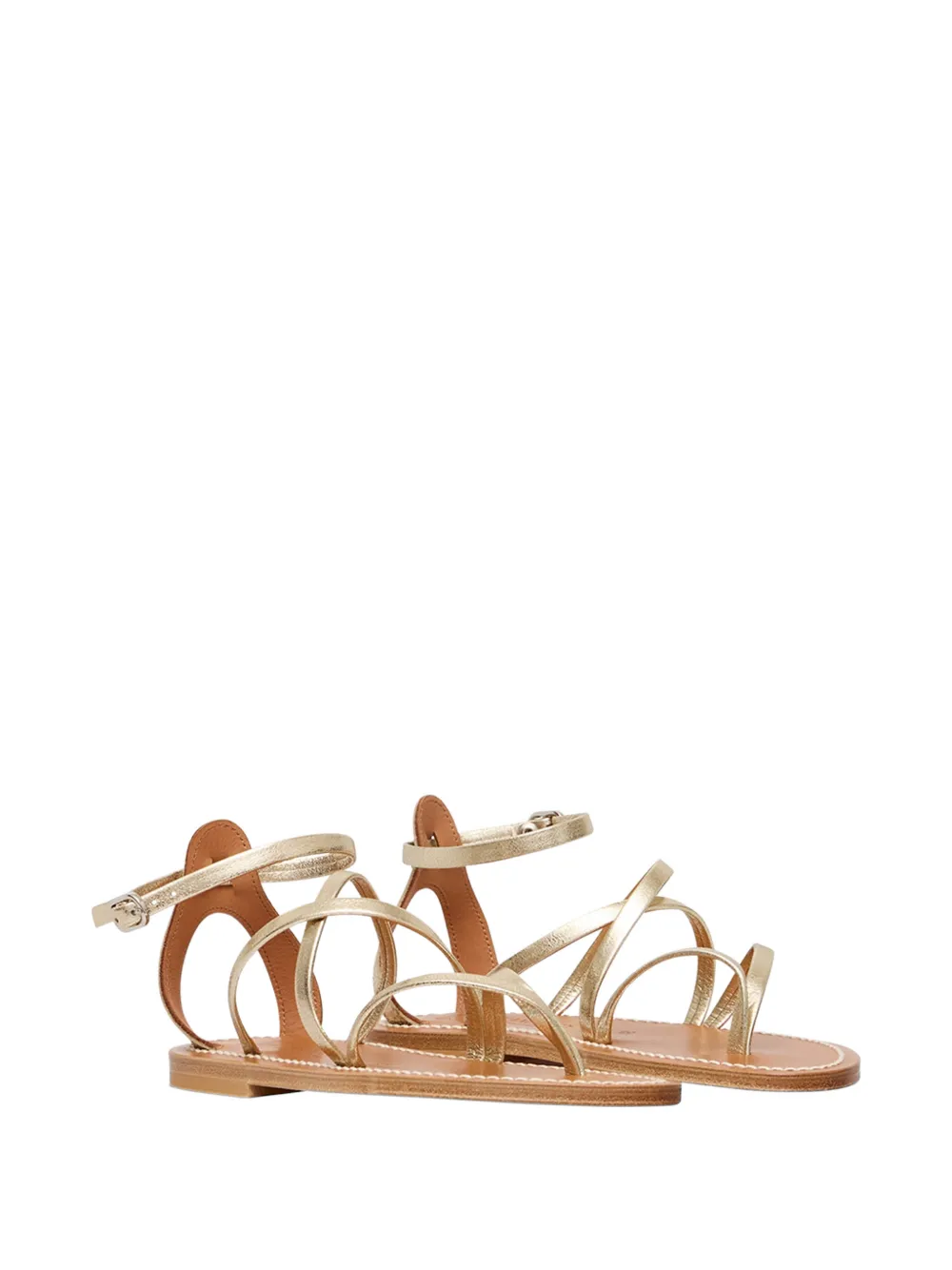 K. Jacques Epicure multi-strap leather flat sandals Goud