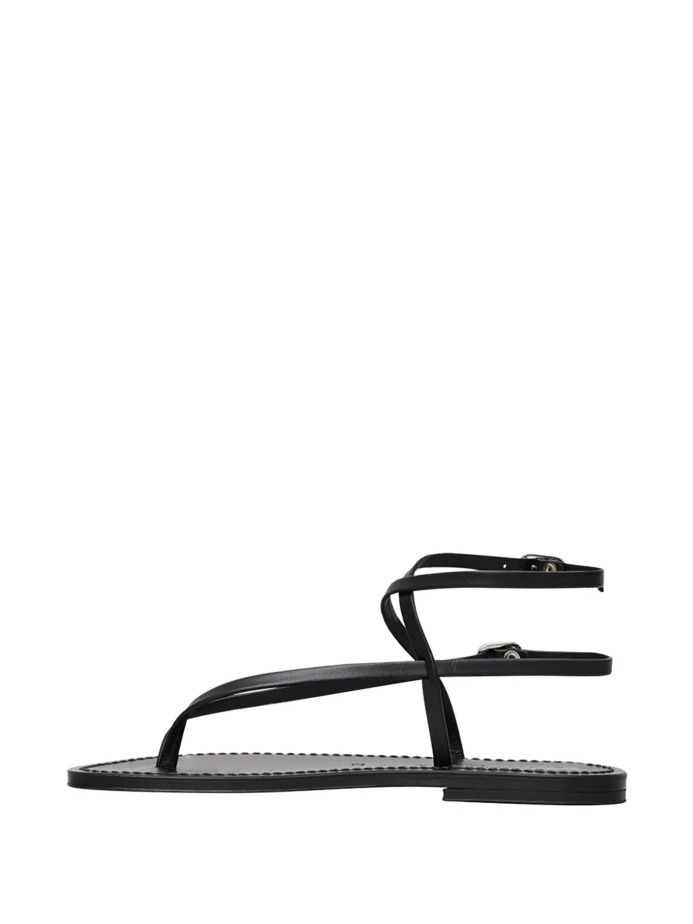 K. Jacques Abako crossover-strap buckle-fastening leather flat sandals Zwart