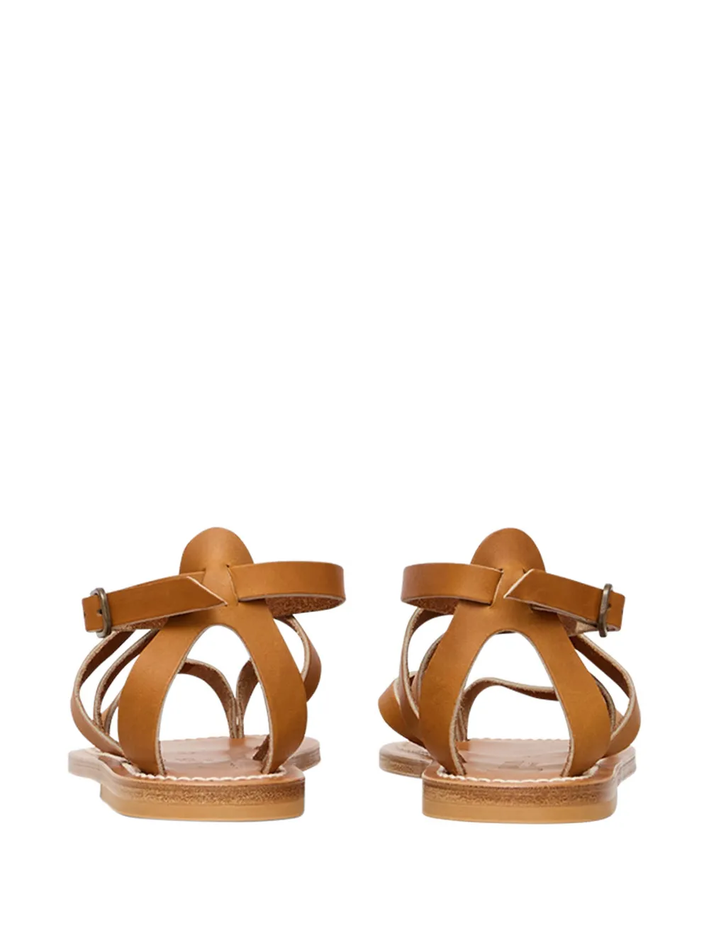 K. Jacques Epicure multi-strap leather flat sandals Beige