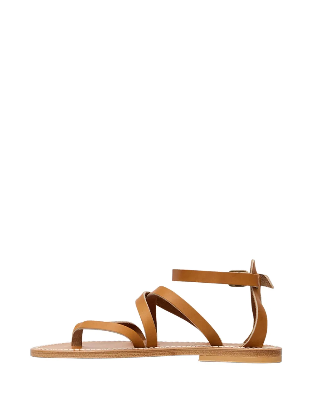 K. Jacques Epicure multi-strap leather flat sandals Beige
