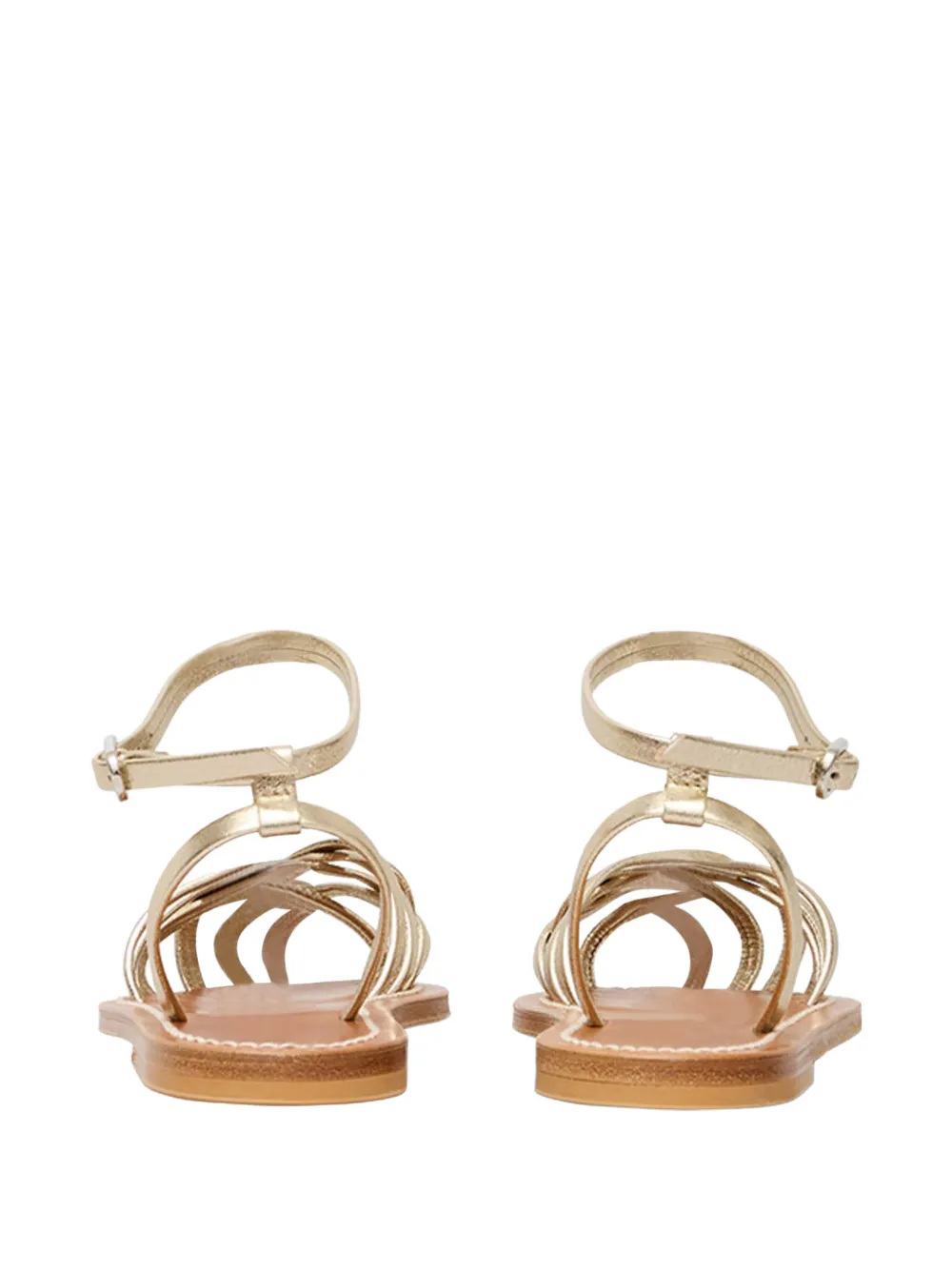 K. Jacques Danaens cage-strap leather flat sandals Goud