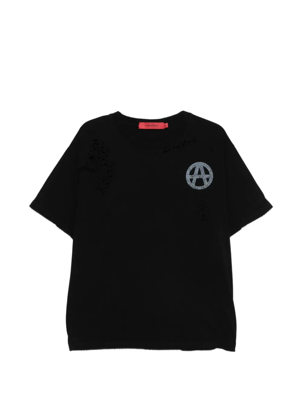 ACUPUNCTURE 1993 Anarchy distressed T-shirt - Nero