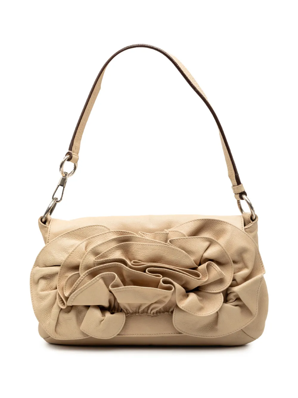 Saint Laurent Pre-Owned 2000-2012 Leather Nadja Rose Flap Bag shoulder bag - Marrone