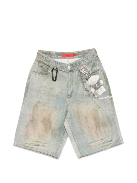 ACUPUNCTURE 1993 Ocean Front distressed chain-link shorts