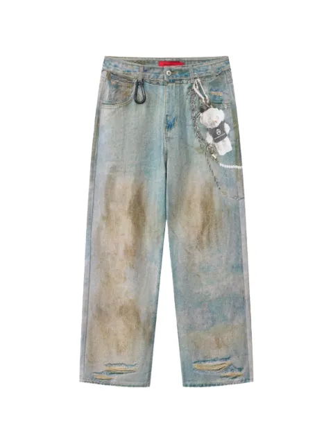 ACUPUNCTURE 1993 distressed chain-link jeans