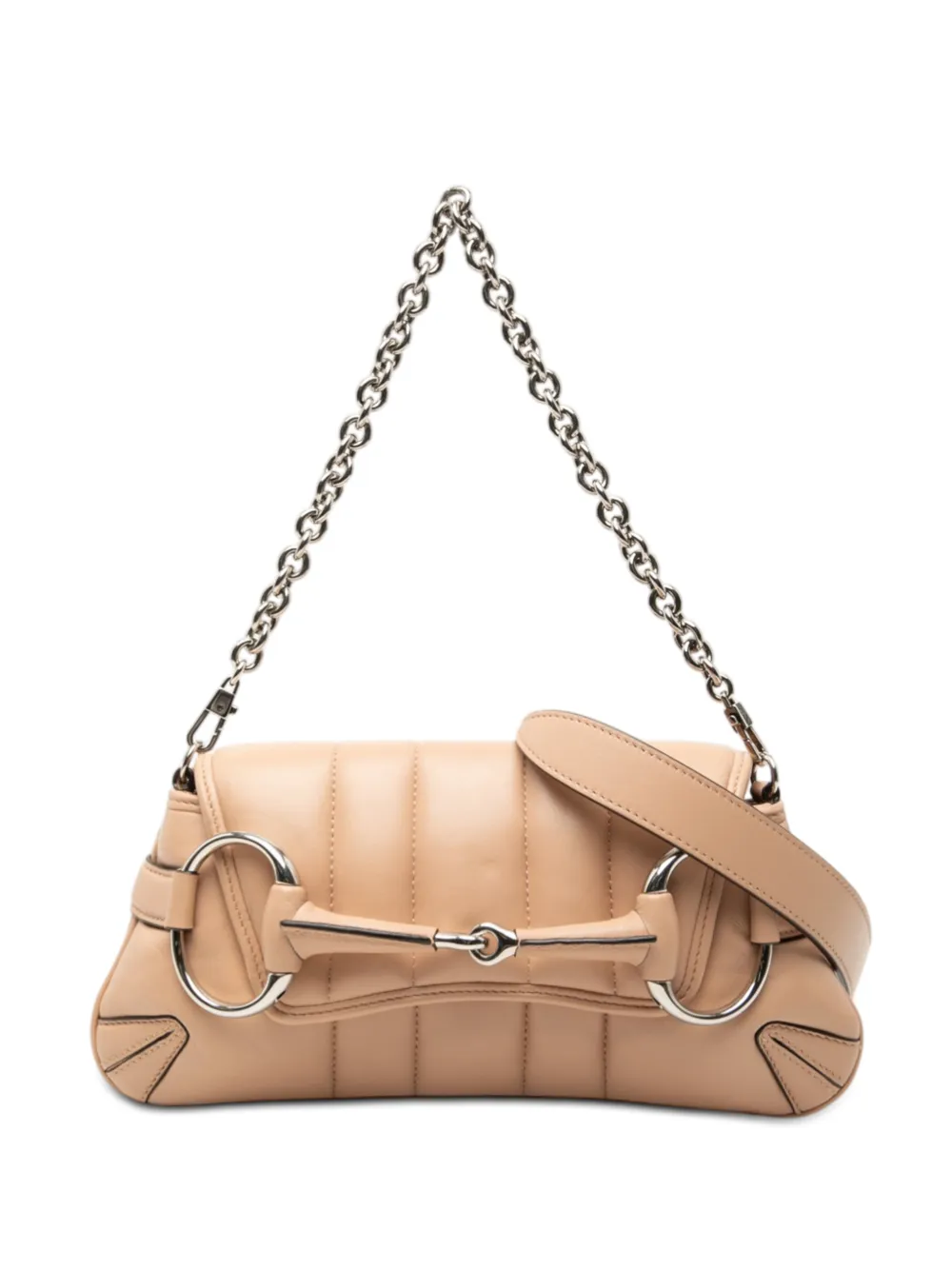 Gucci Pre-Owned 2016-2025 Small Quilted Calfskin Horsebit Chain satchel - Marrone