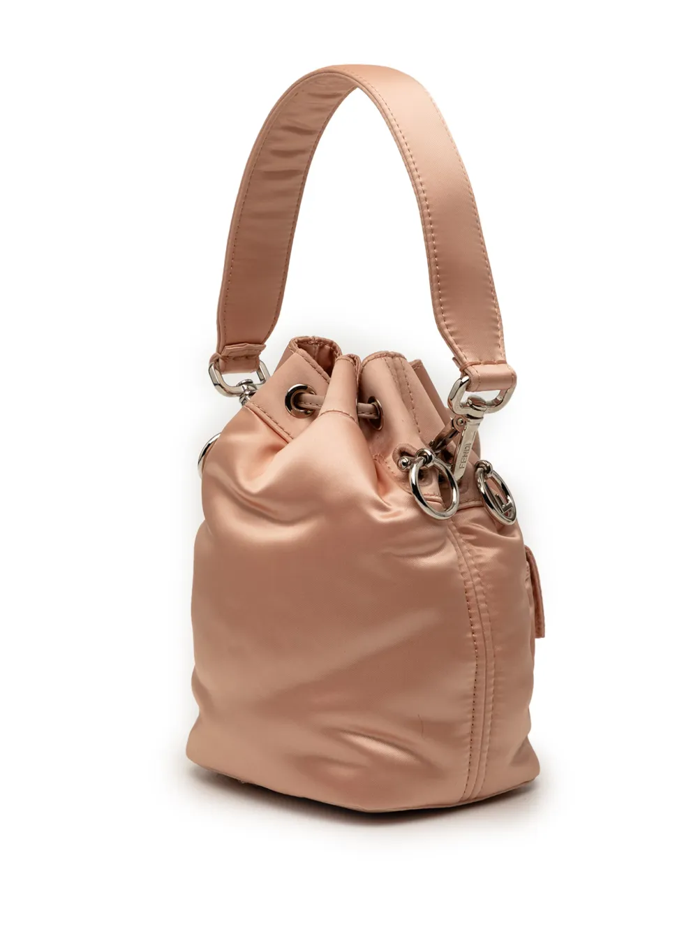 Fendi Pre-owned 2010-2025 Mini Satin Mon Tresor Bucket Bag Satchel in Pink, view 3