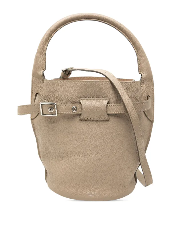 Celine Pre-owned 2018-2025 Nano Leather Big Bucket Bag Satchel in Brown