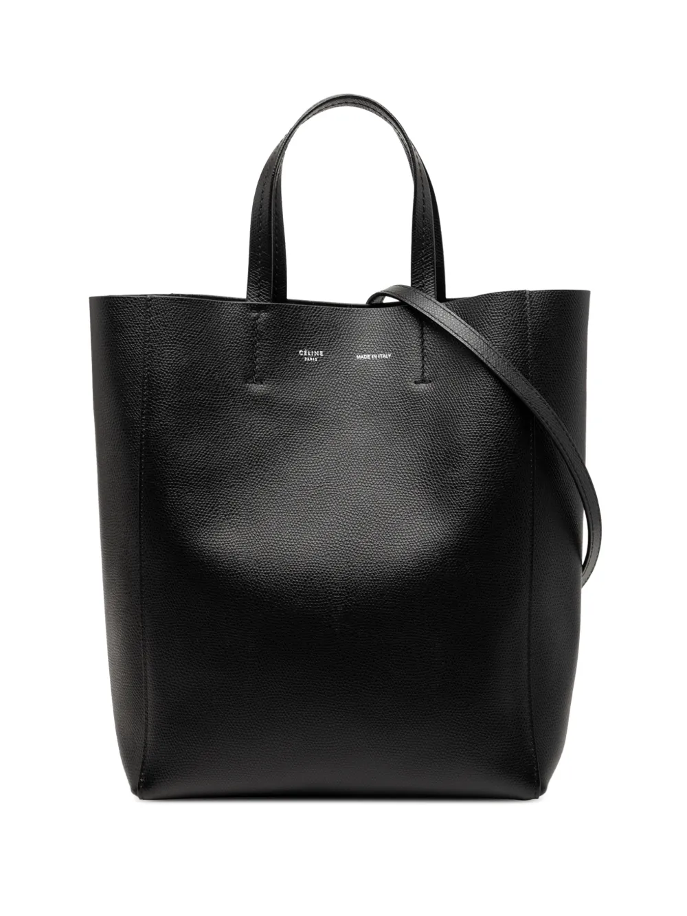 Celine Pre-Owned 2018 Small Grained Calfskin Vertical Cabas satchel - Nero