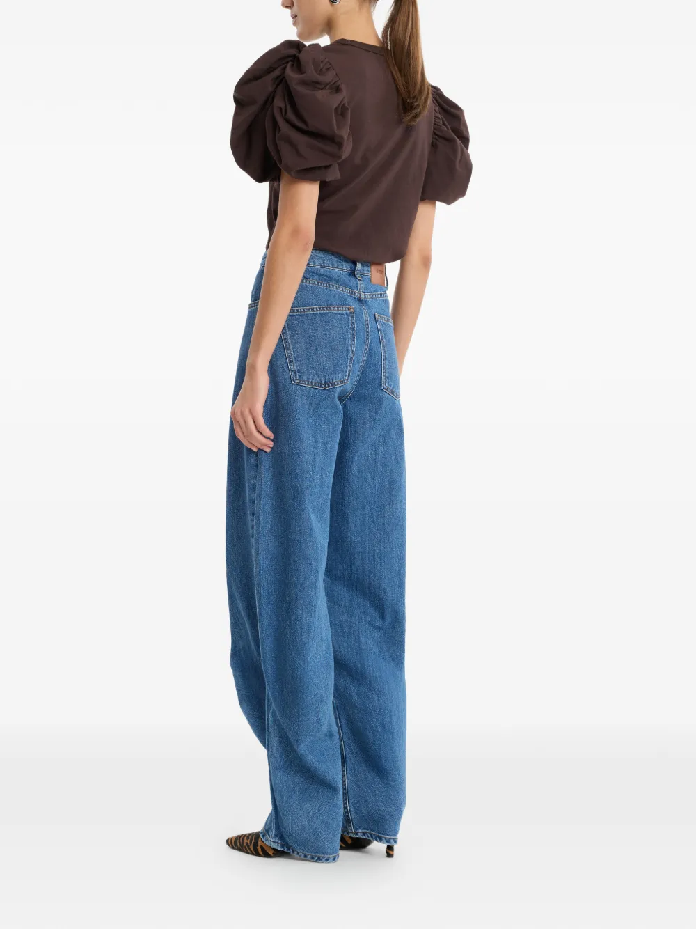 ROTATE BIRGER CHRISTENSEN Gedrapeerde jeans Blauw