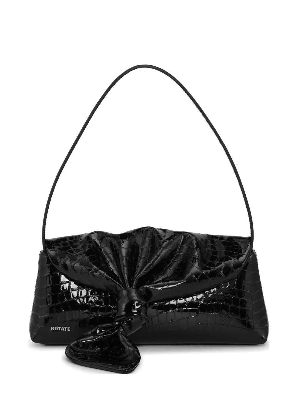 ROTATE BIRGER CHRISTENSEN Borsa a spalla The Drape Bag Croco - Nero
