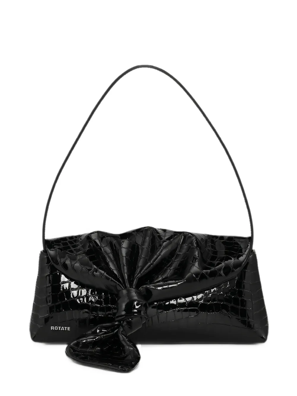 ROTATE BIRGER CHRISTENSEN Borsa a spalla The Drape Bag Croco - Nero