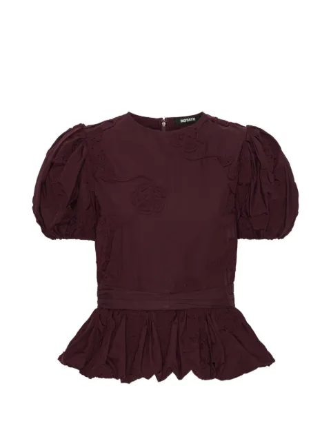 ROTATE BIRGER CHRISTENSEN puff-sleeve peplum blouse