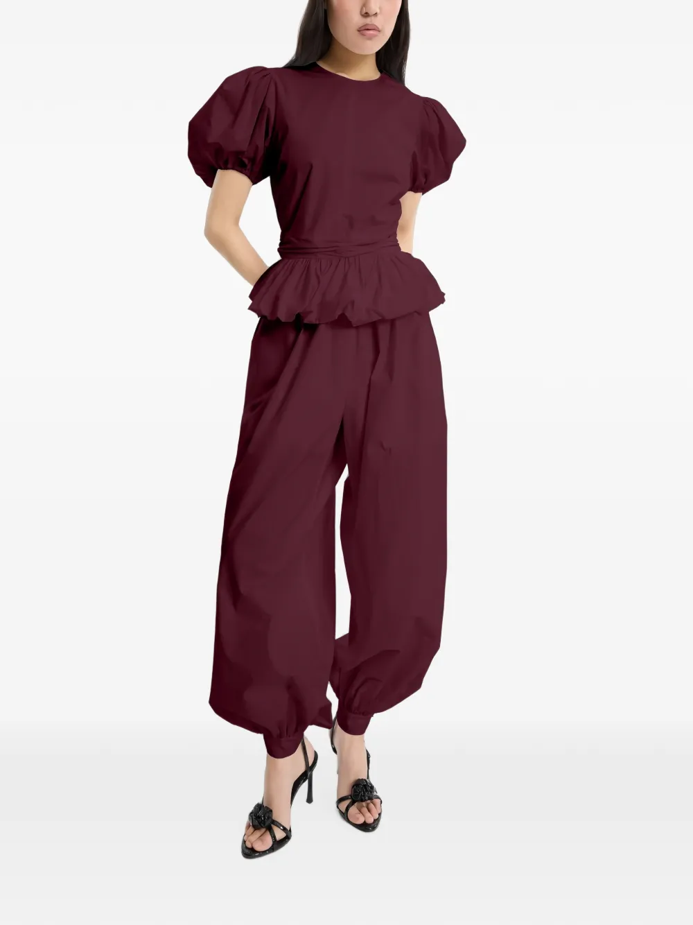 ROTATE BIRGER CHRISTENSEN Top met pofmouwen Rood