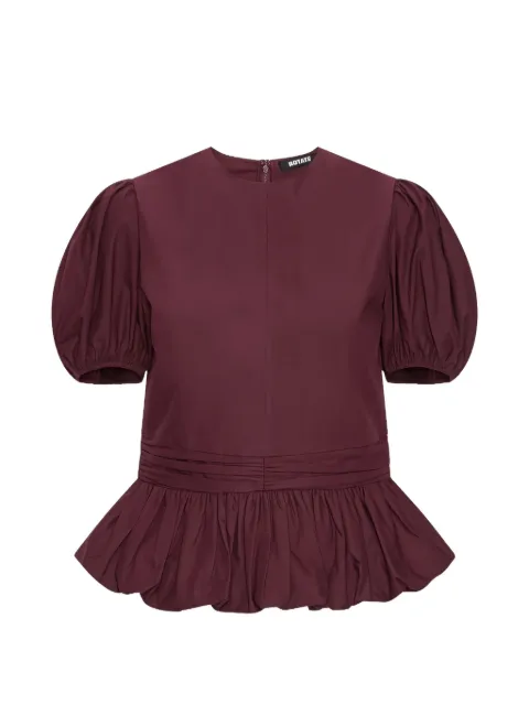 ROTATE BIRGER CHRISTENSEN puff-sleeve top in bordeaux