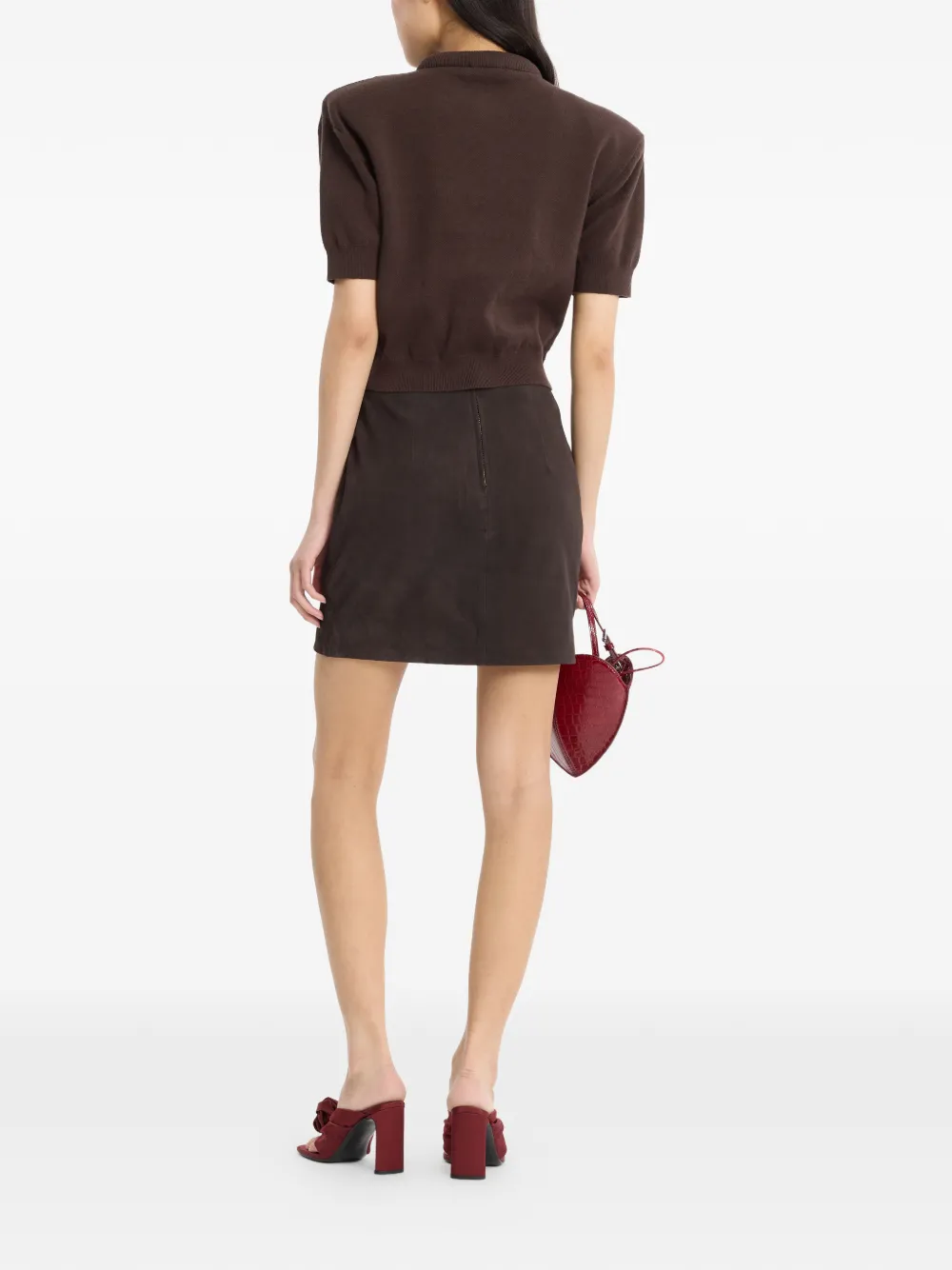 ROTATE BIRGER CHRISTENSEN Suède mini-rok Bruin
