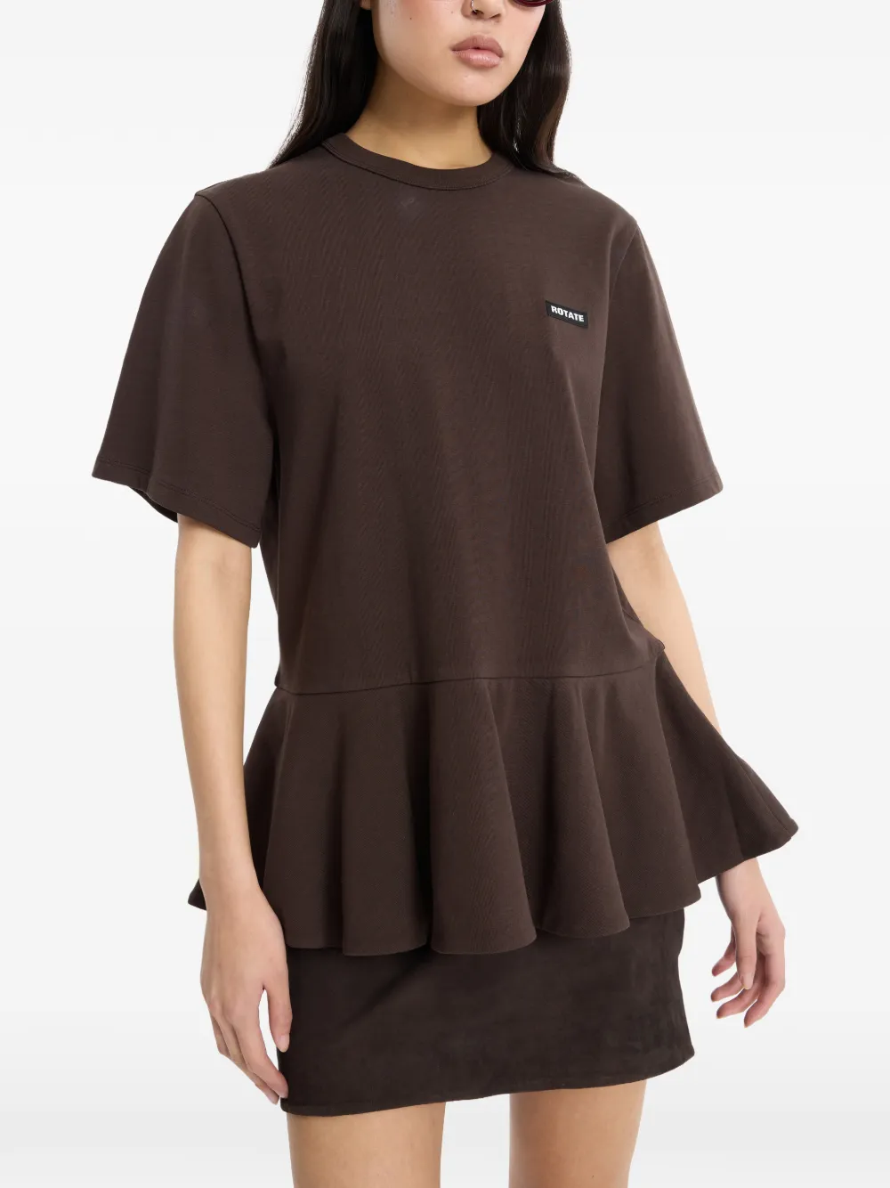 ROTATE BIRGER CHRISTENSEN Suède mini-rok Bruin