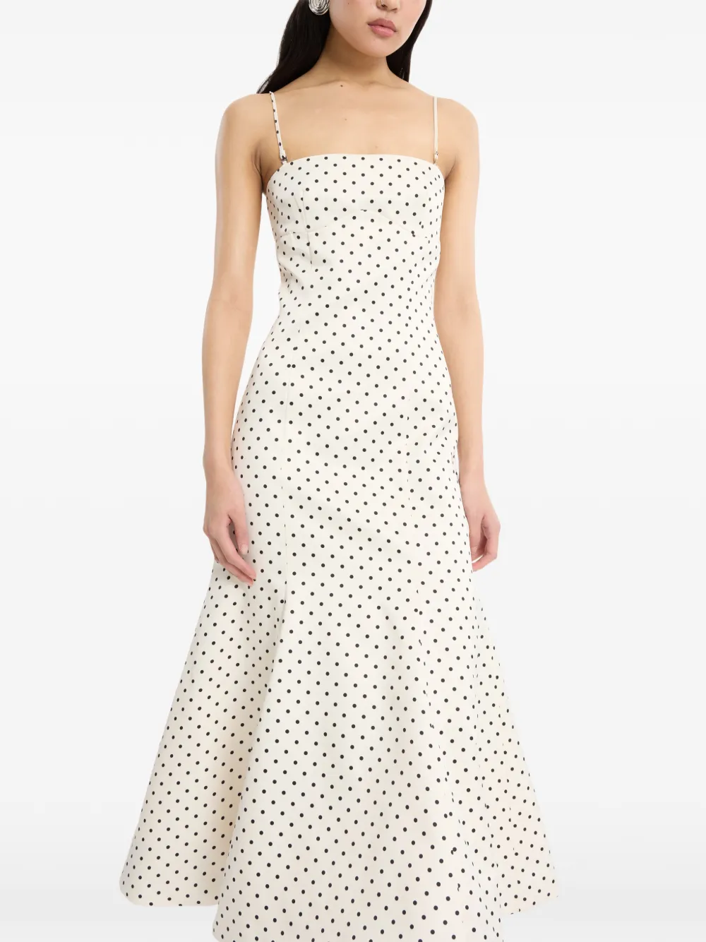 ROTATE BIRGER CHRISTENSEN Midi-jurk met stippen Beige