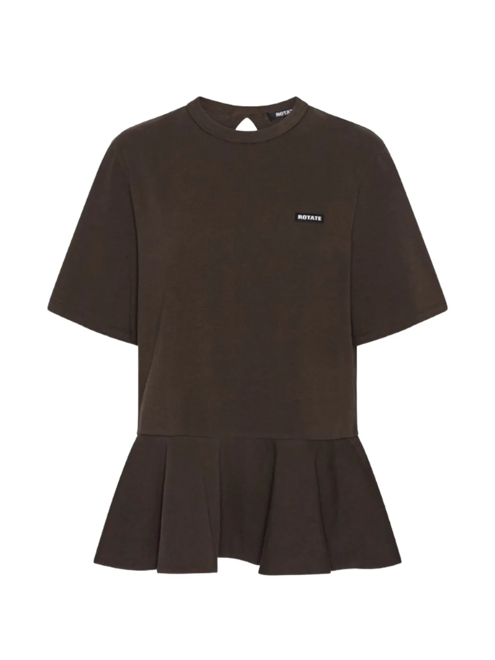 ROTATE BIRGER CHRISTENSEN peplum T-shirt dark brown