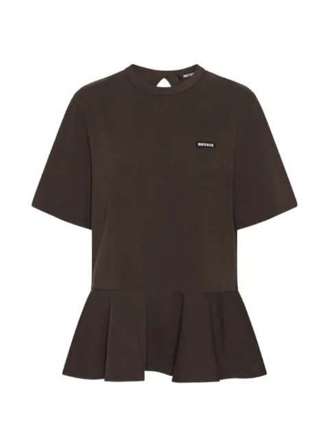 ROTATE BIRGER CHRISTENSEN peplum T-shirt dark brown