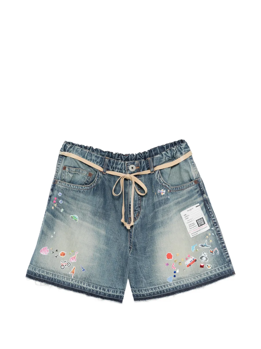 Maison MIHARA YASUHIRO printed drawstring shorts - Blu