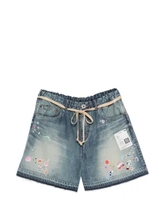 Maison MIHARA YASUHIRO プリント デニムショーツ | ブルー | FARFETCH JP