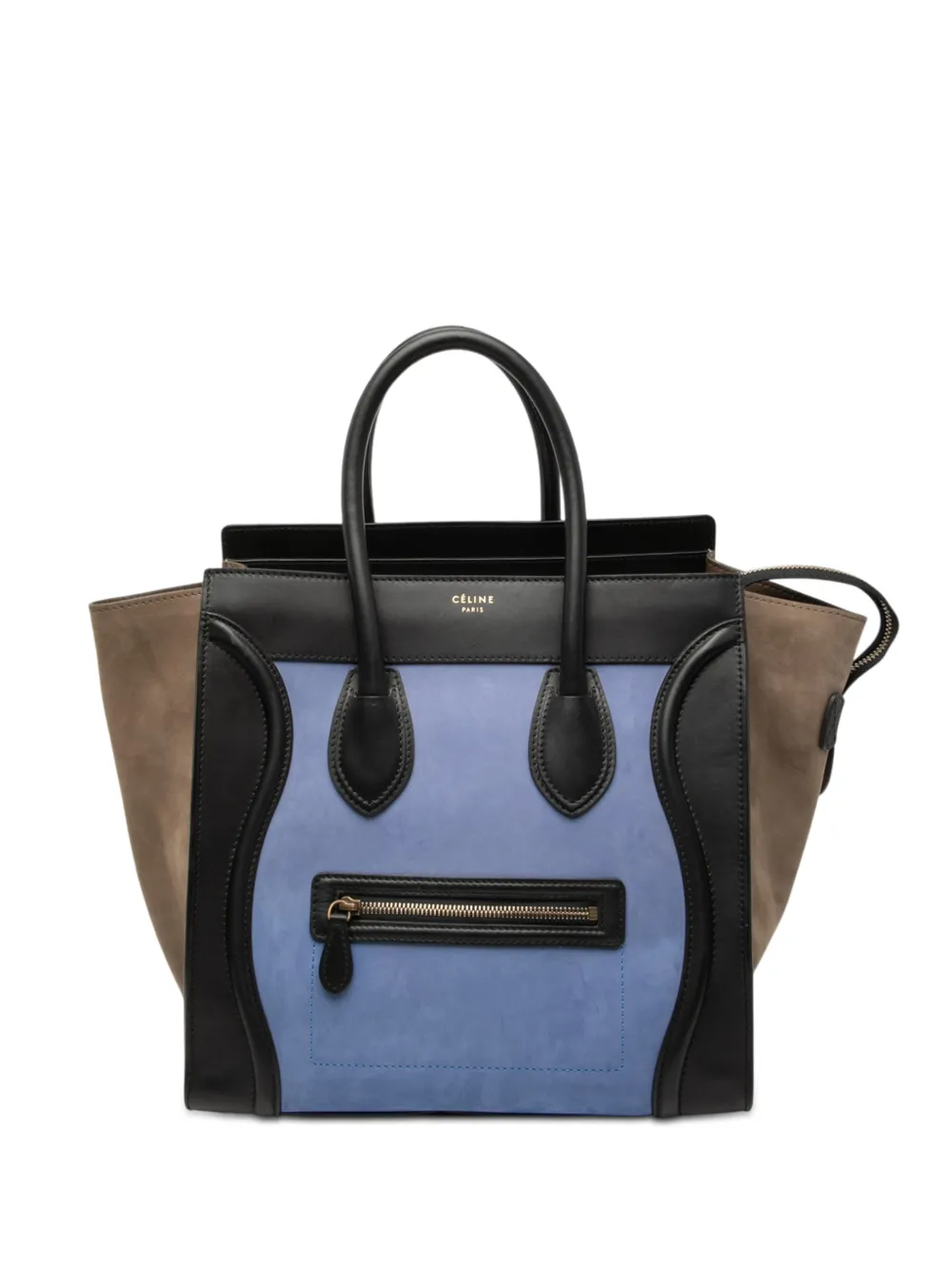 Celine Pre-Owned 2012 Mini Tricolor Nubuck and Smooth Calfskin Luggage tote bag - Blu