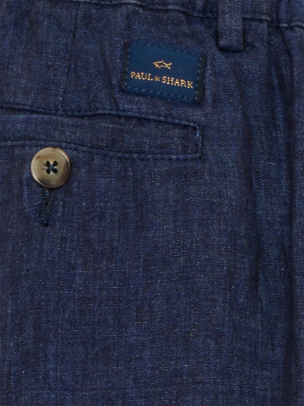  Paul & Shark Junior Buttoned Linen Trousers - Blue 