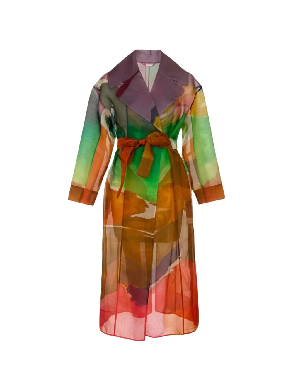 Ulla Johnson Novalie belted printed coat - Arancione
