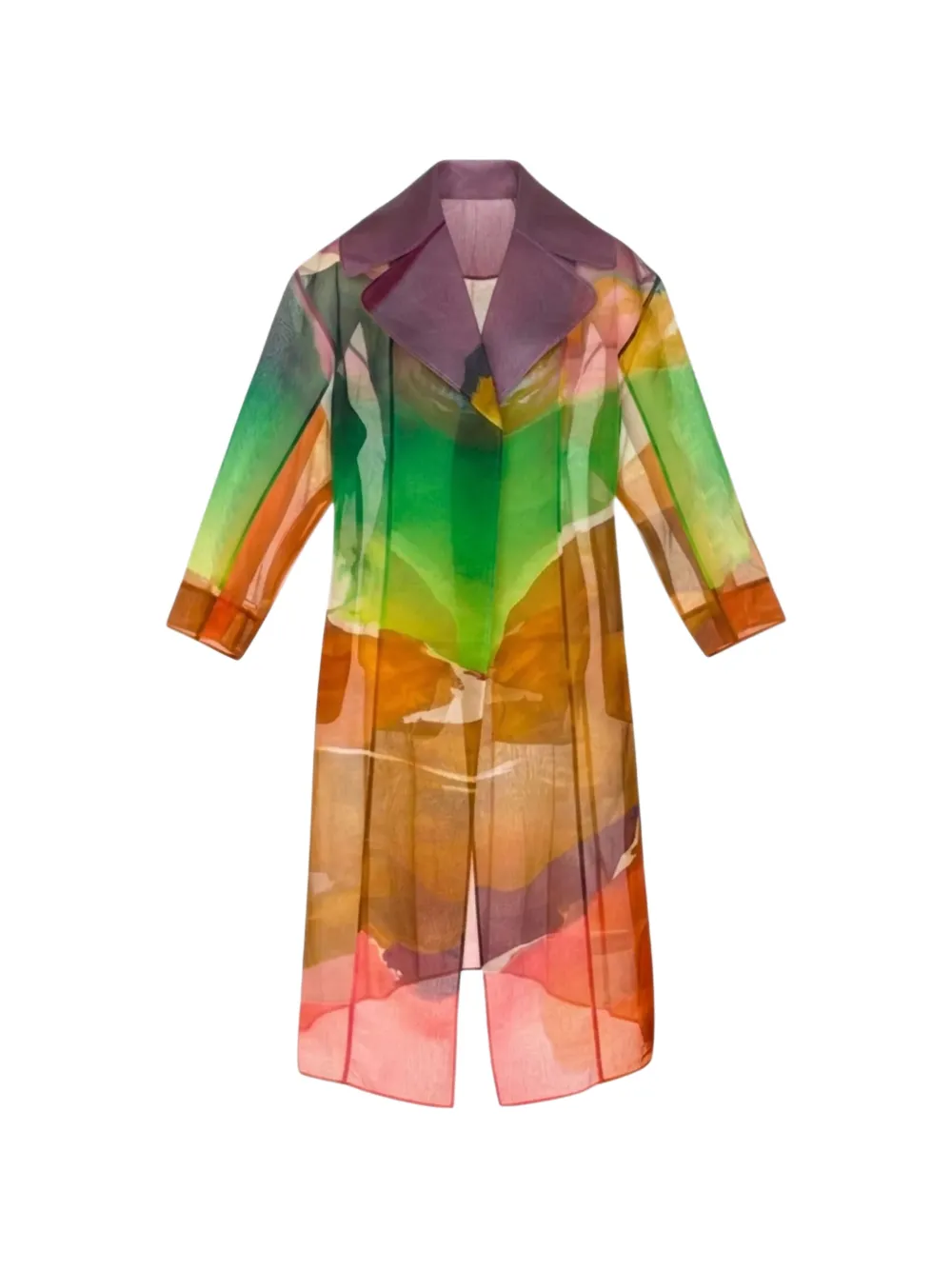  Ulla Johnson Novalie Belted Printed Coat - Orange 