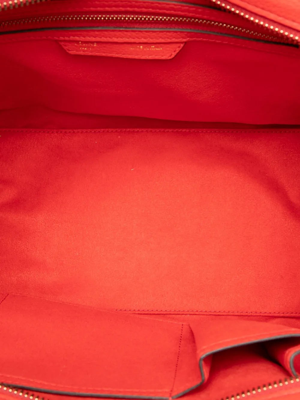 Celine Pre-owned 2011 Mini Calfskin Luggage Tote Bag in Red, view 5