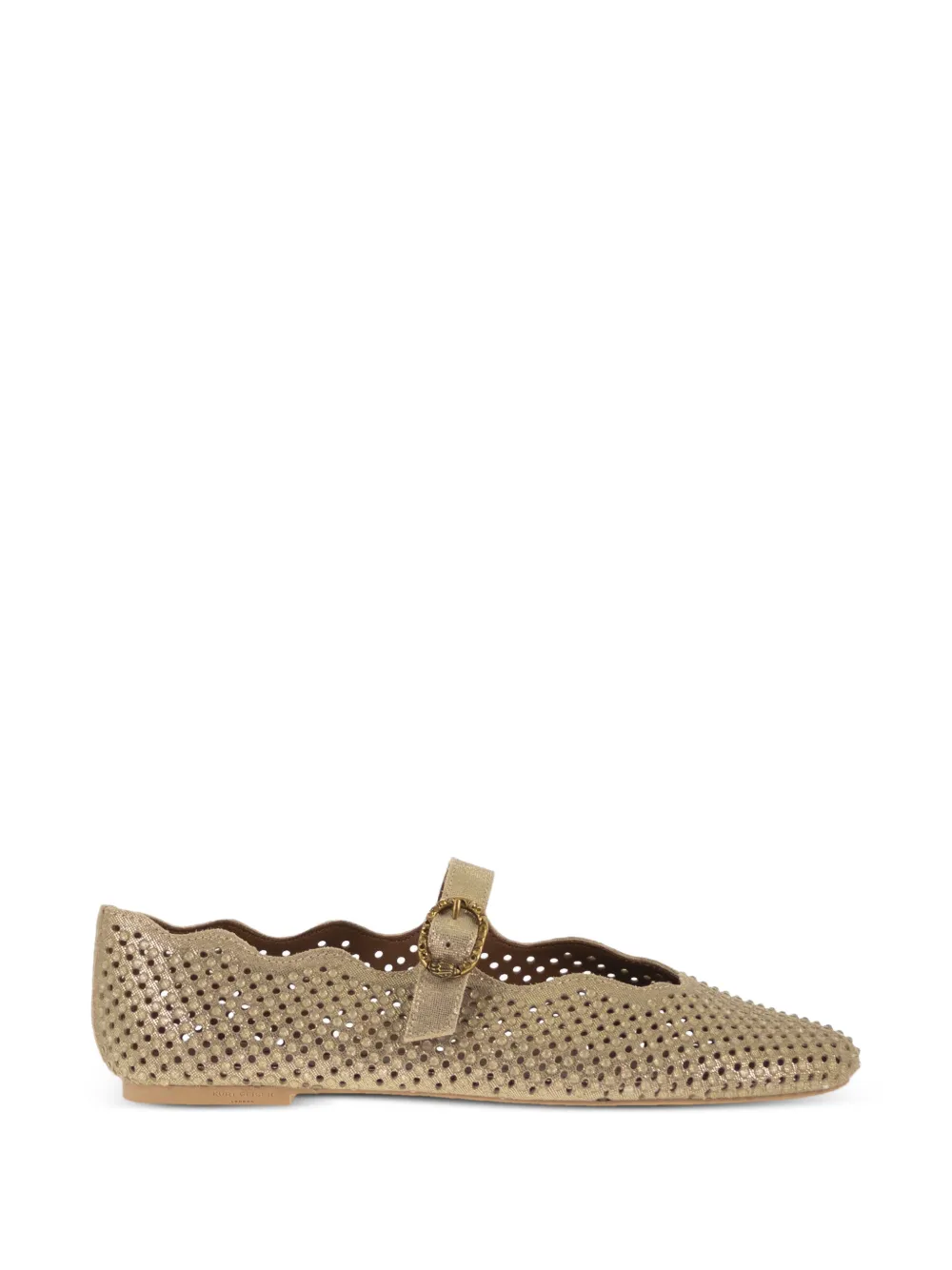 Kurt Geiger perforated buckle leather ballet flats - Oro