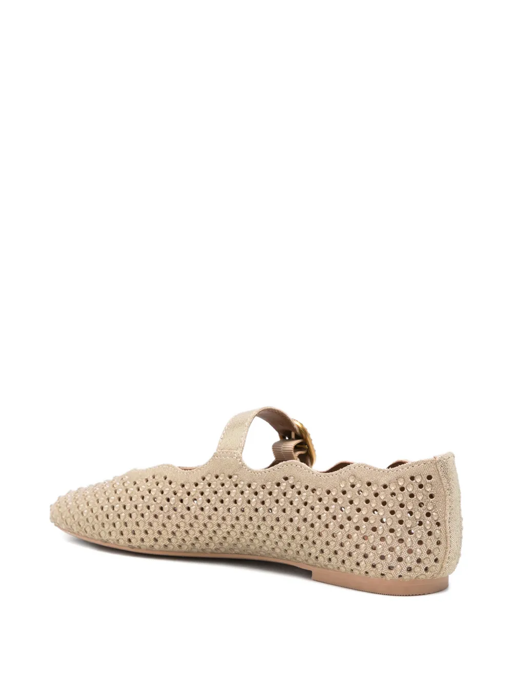 Kurt Geiger London Wavy Mayfair ballerina's verfraaid met kristallen Goud