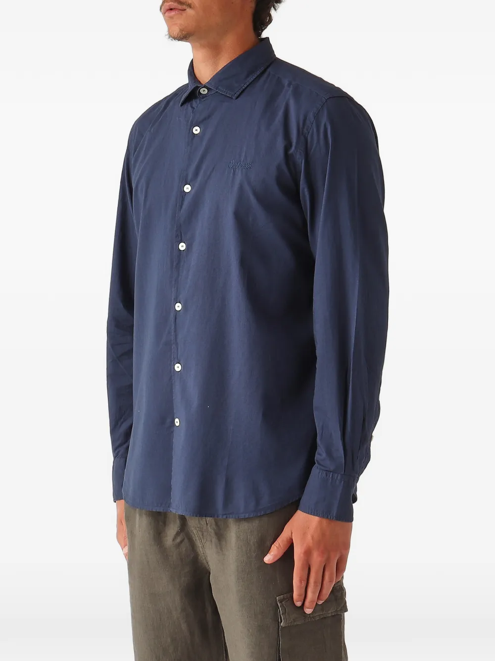 MC2 Saint Barth Overhemd met geborduurd logo Blauw