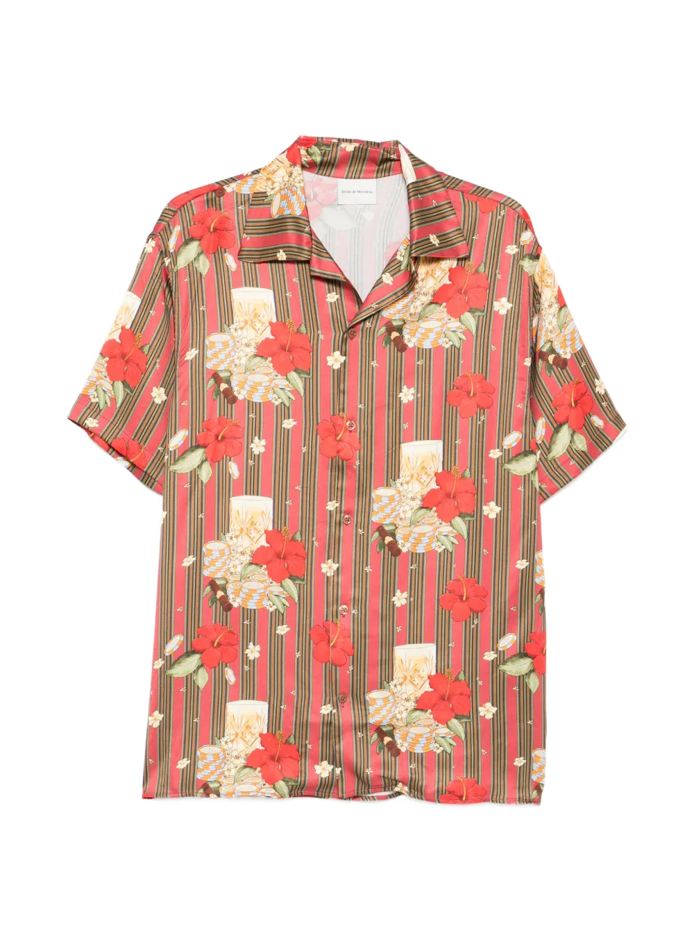 Drôle De Monsieur Hibiscus Club striped shirt - Rosa