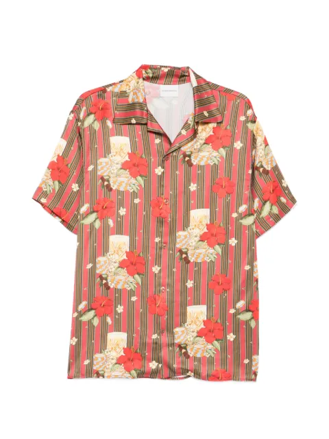 Drôle De Monsieur Hibiscus Club striped shirt