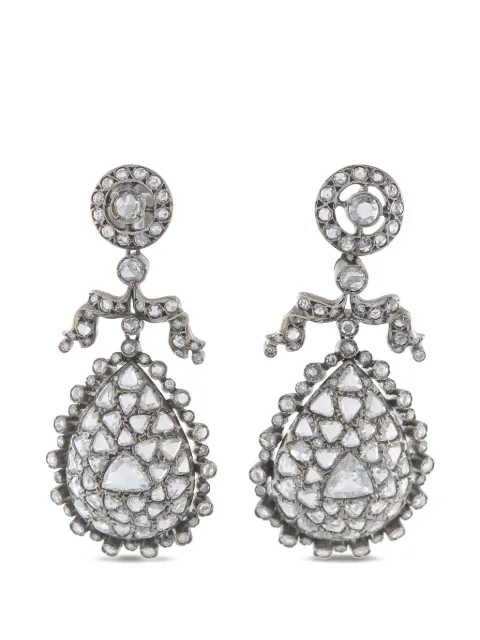 FRED LEIGHTON diamond teardrop-design earrings