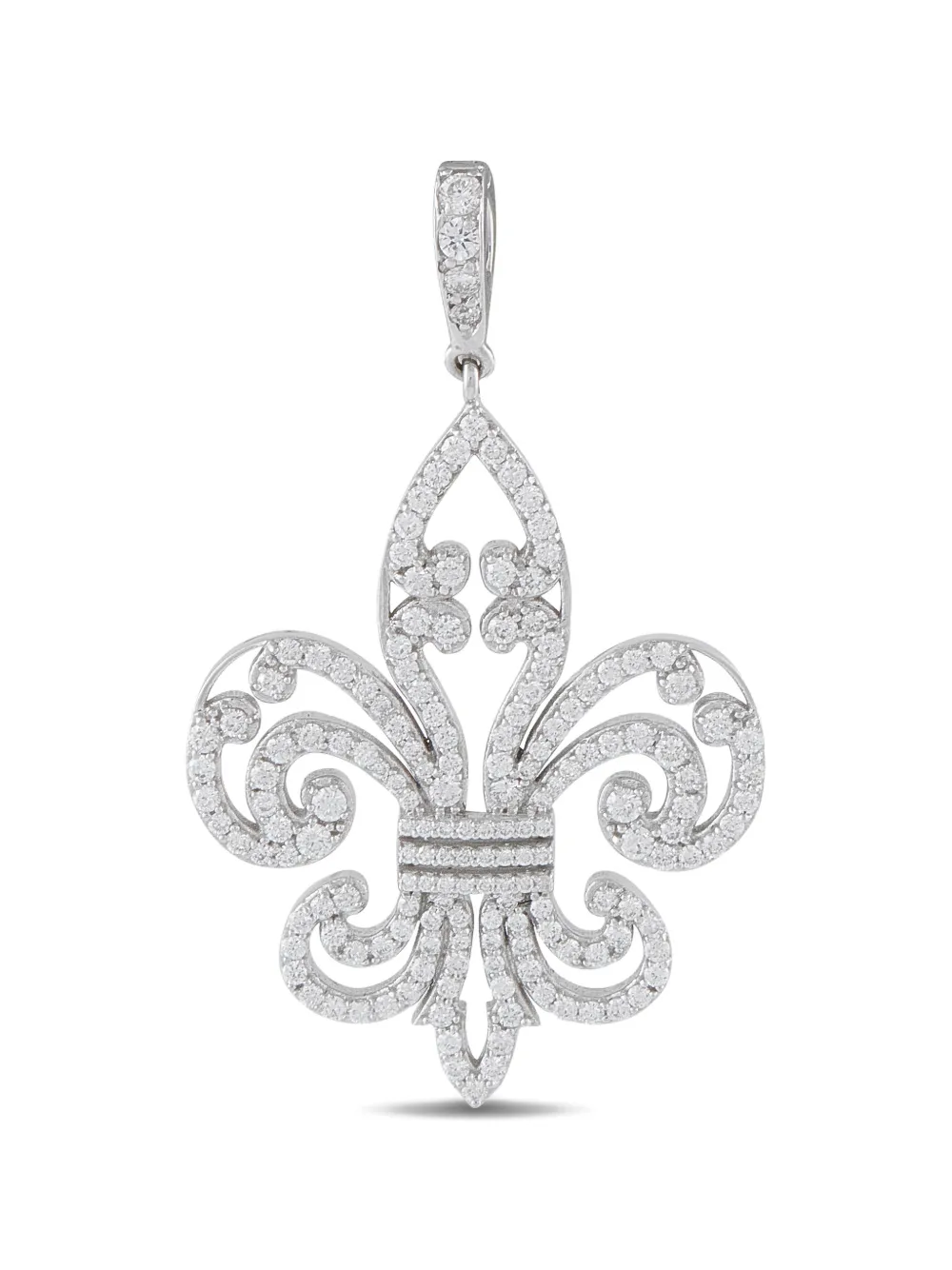 Rhonda Faber Green diamond fleur-de-lis-design pendant - Argento