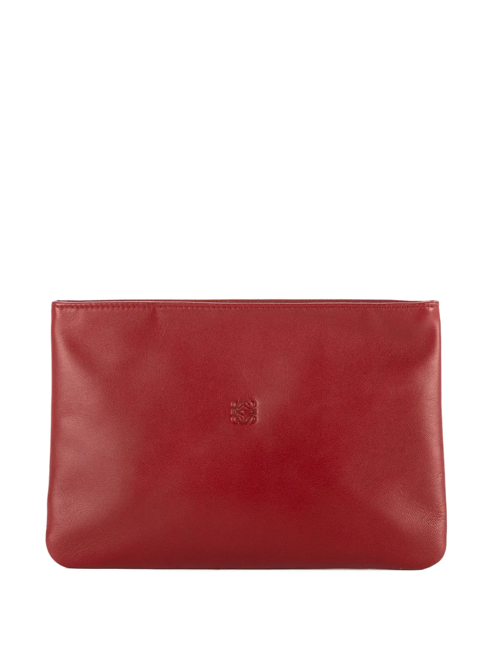 Loewe Pre-Owned Anagram embossed clutch bag - Rosso