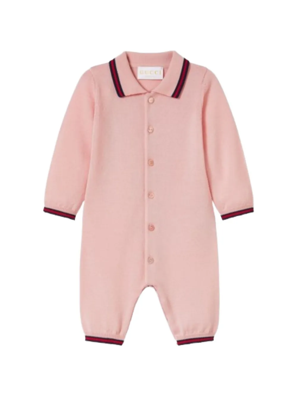 Gucci Kids buttoned collared rompers - Rosa