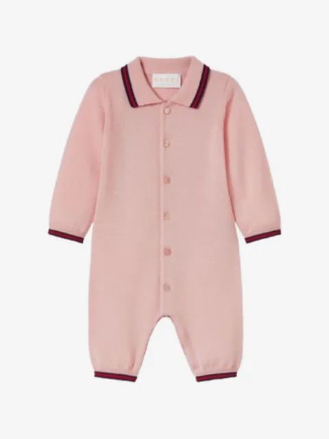 Gucci Kids buttoned collared rompers