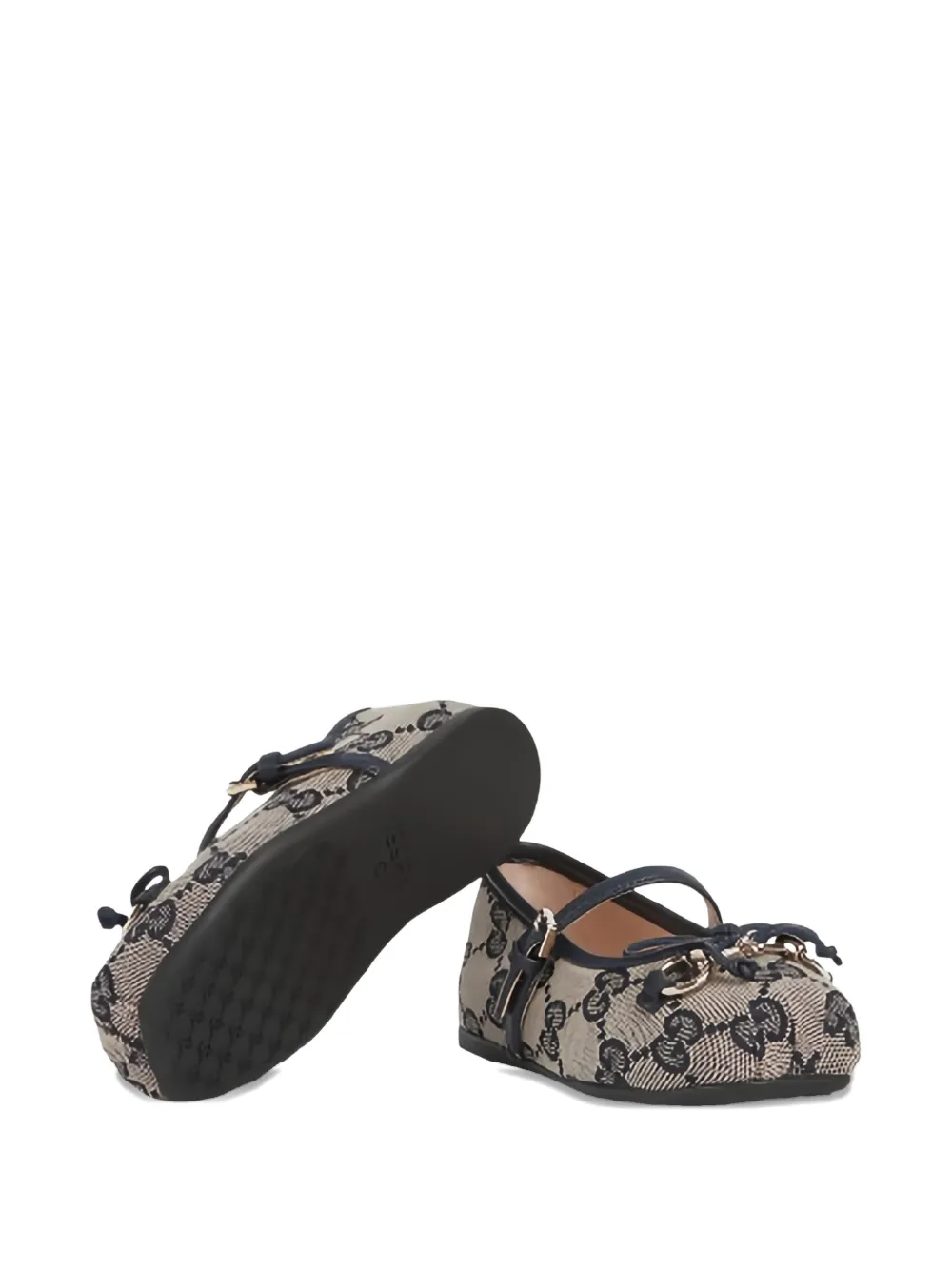 Gucci Kids logo-patterned ballerinas Beige