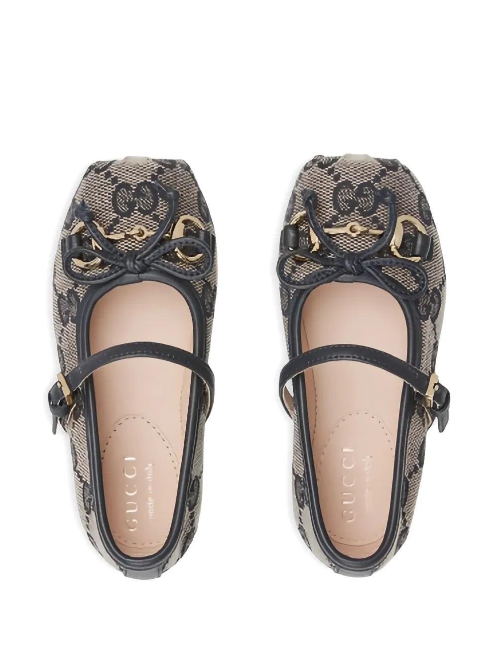Gucci Kids logo-patterned ballerinas Beige