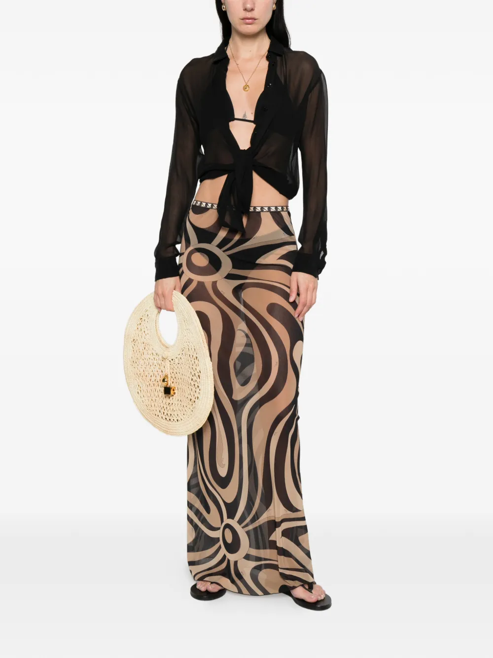 PUCCI geometric print maxi skirt - Toni neutri