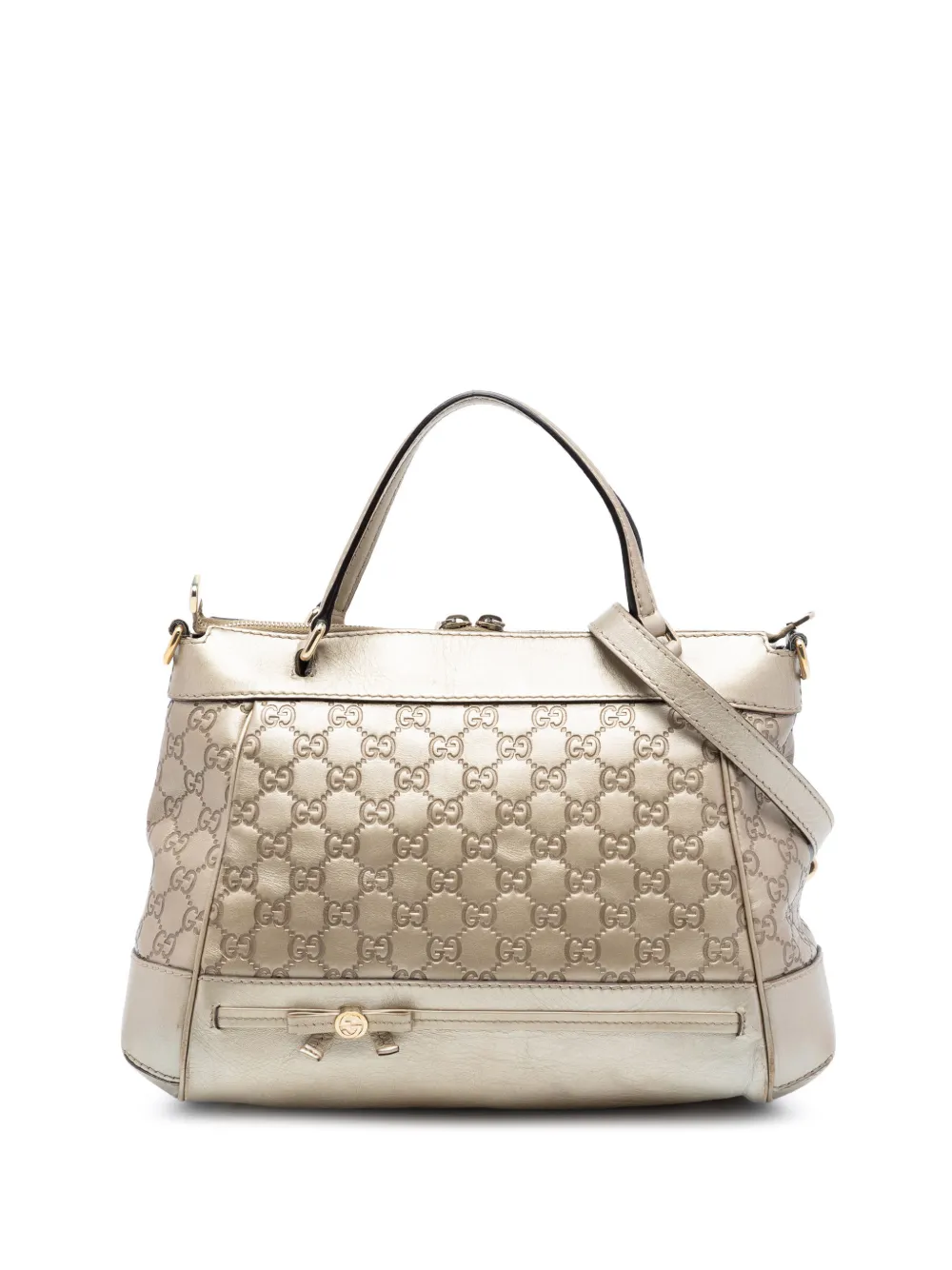 Gucci Pre-Owned 2016-2025 Metallic Guccissima Mayfair satchel - Oro
