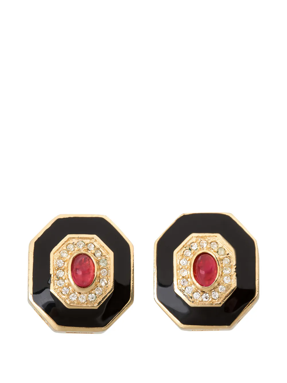 Christian Dior Pre-Owned 1980 clip-on earrings - Nero
