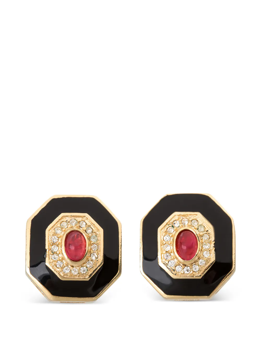 Christian Dior Pre-Owned 1980 clip-on earrings - Nero