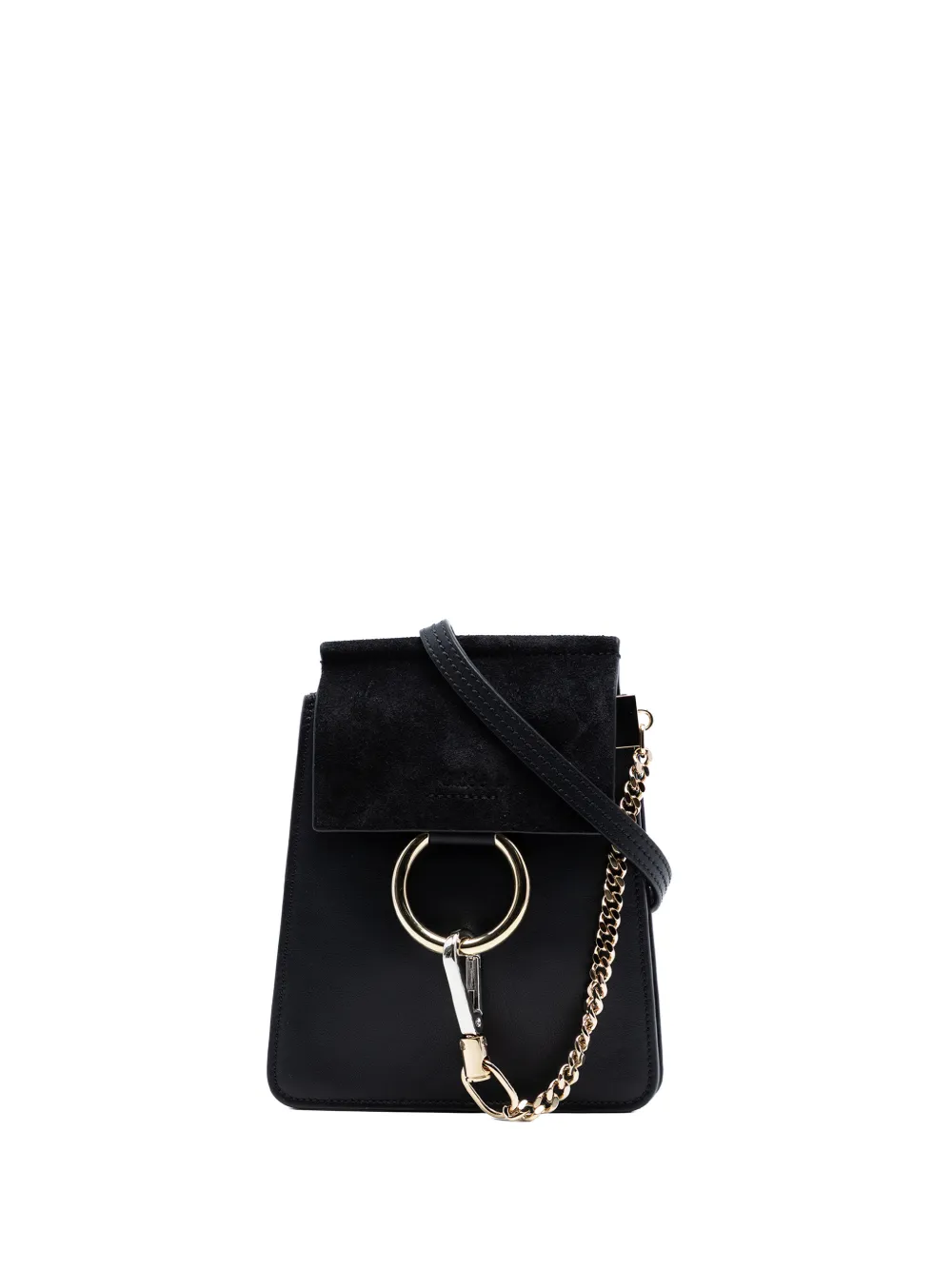 Chloé Pre-Owned 2020 Mini Calfskin and Suede Faye Bracelet Bag satchel - Nero
