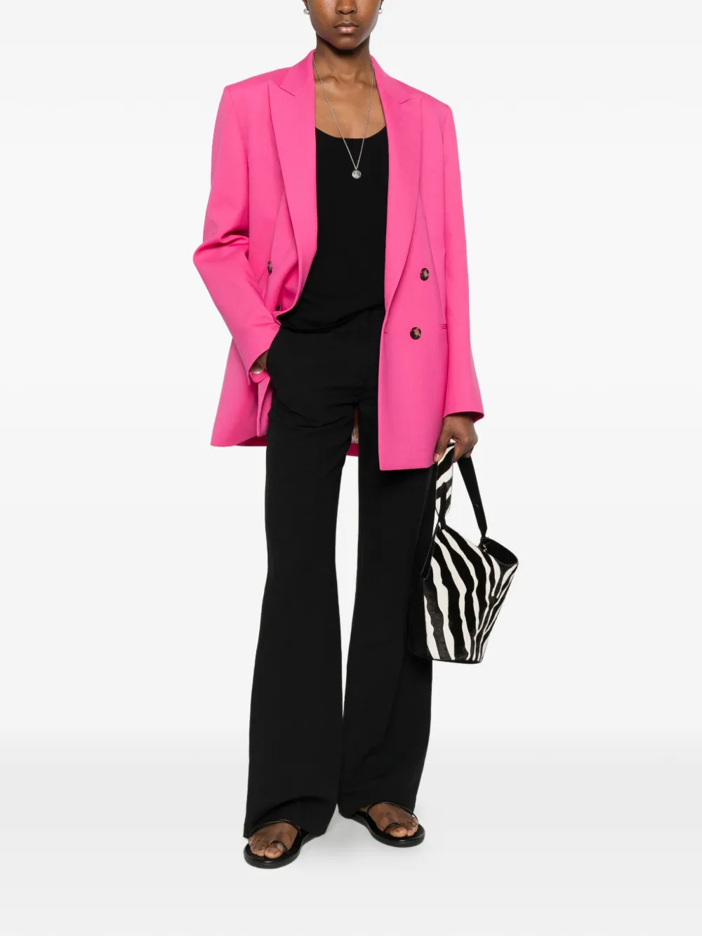Alberta Ferretti Jack met dubbele rij knopen Roze